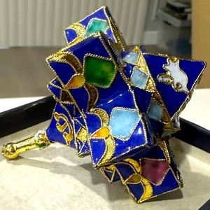 Handpainted Brass & Enamel Dreidel